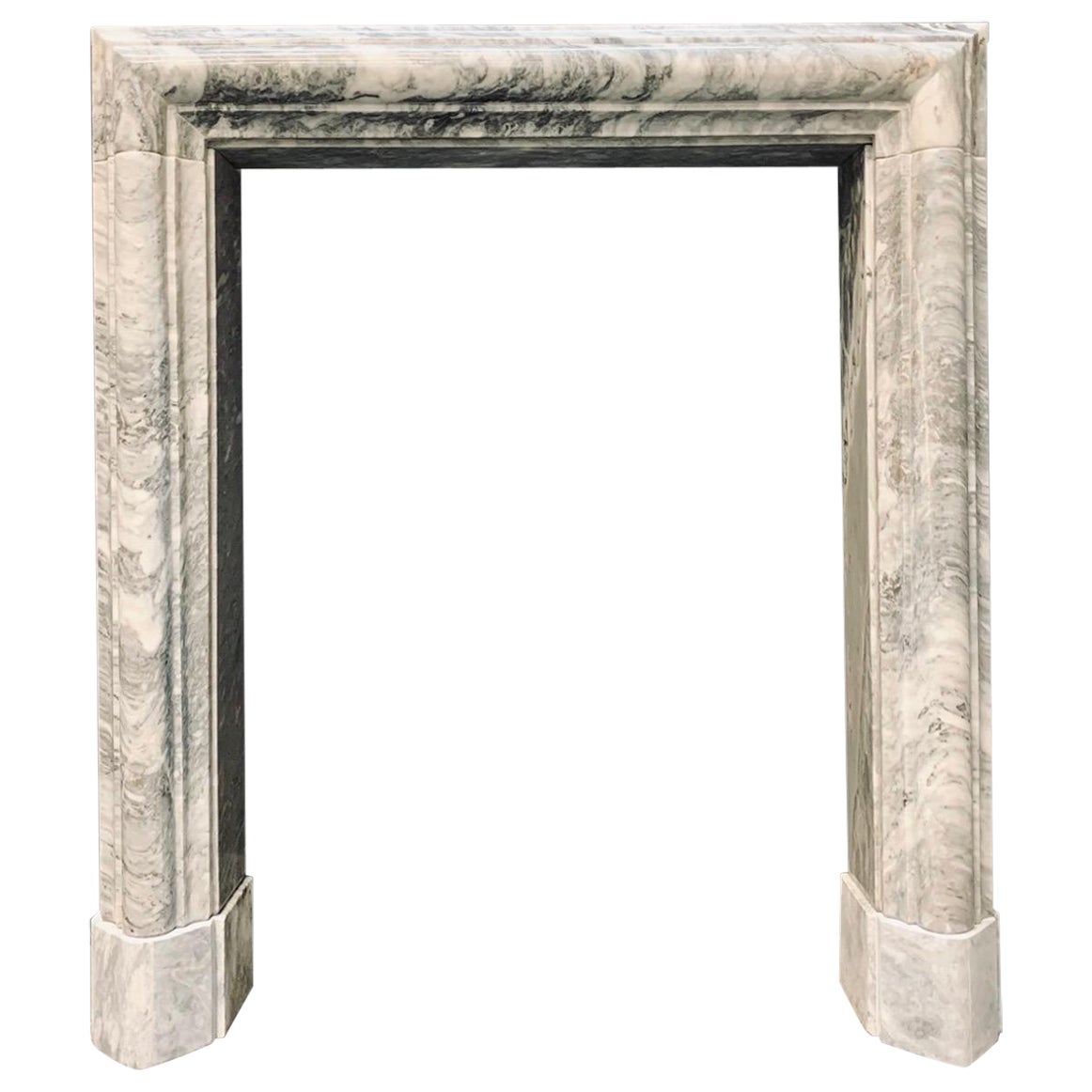 19th Century Manner Bardigilo Marble Bolection Fireplace Surround.  For Sale