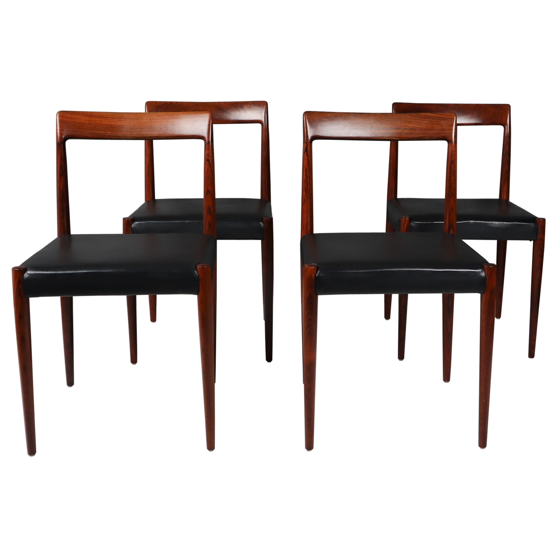Midcentury Rosewood Chairs from Lübke For Sale