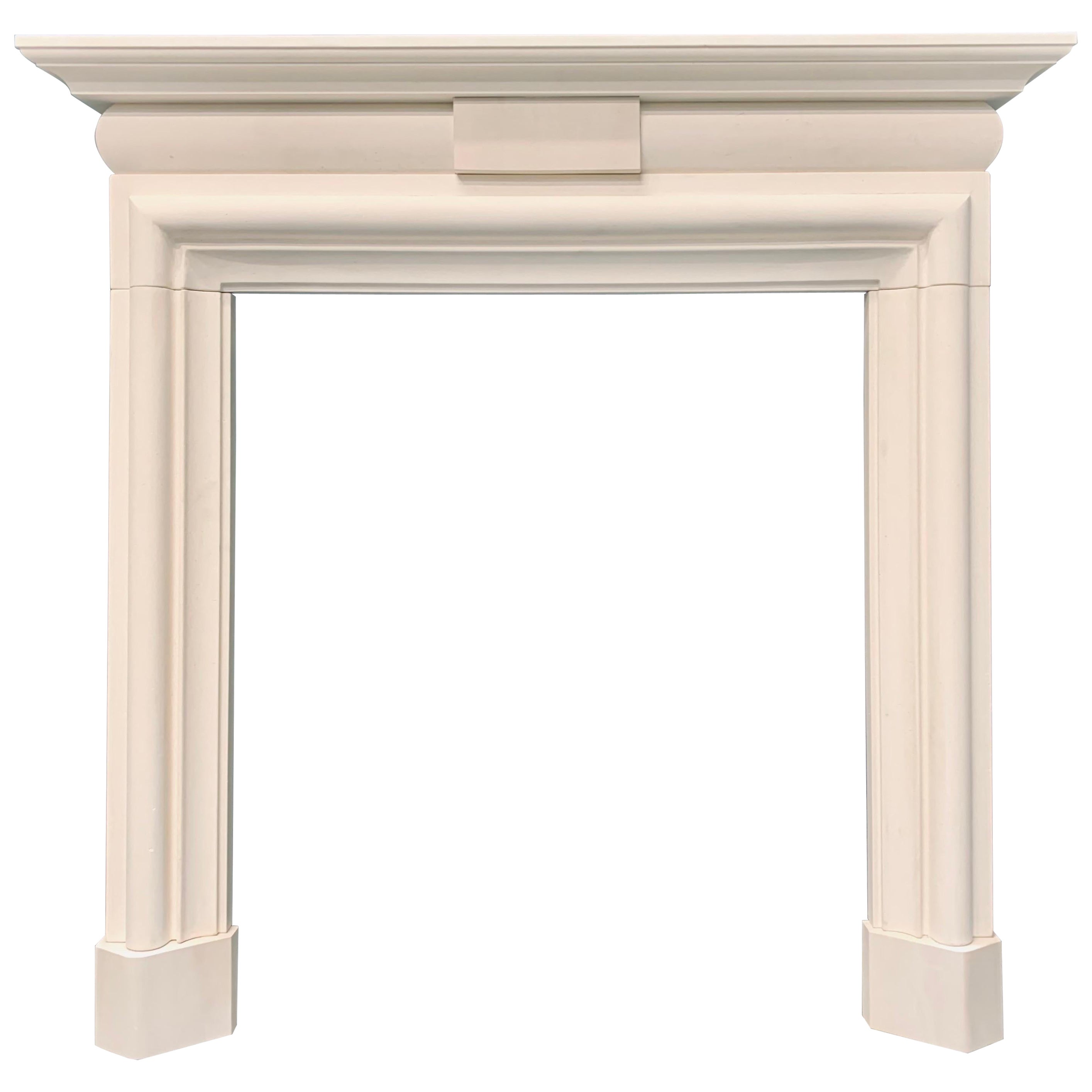 Palladian Manner Carved Limestone Fireplace Surround For Sale