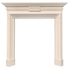 Palladian Manner Carved Limestone Fireplace Surround