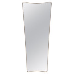 1950s Italian Modernist Grand Scale Shaped Brass Wall Mirror