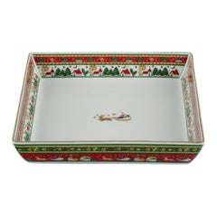 Vintage Maebata, Japan, Porcelain Dish with Christmas Motif, Late 20th Century