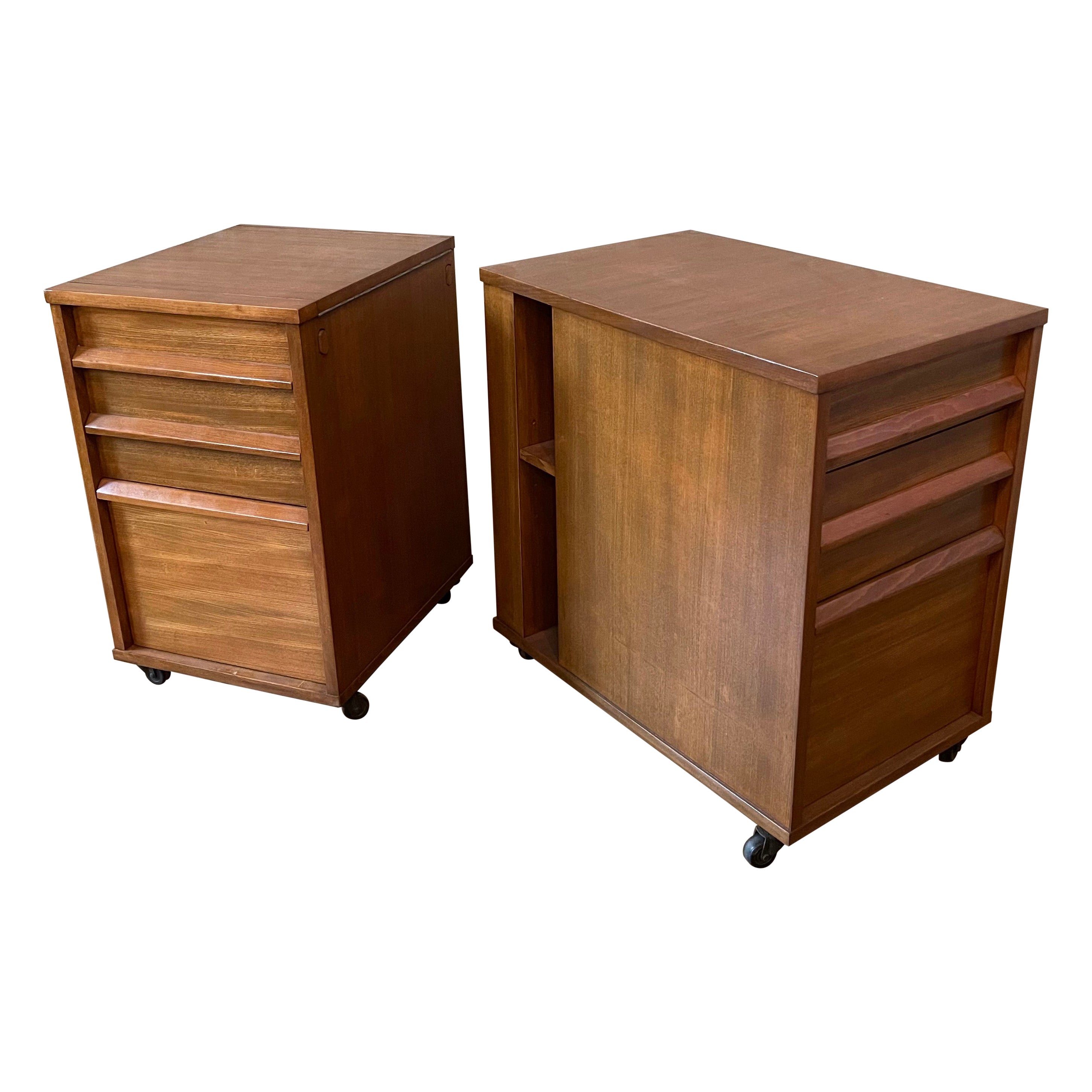 Edward Wormley for Drexel Walnut Office File Cabinets For Sale