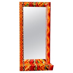 Authentic One of One Karl Springer Wall Mirror with Shelf
