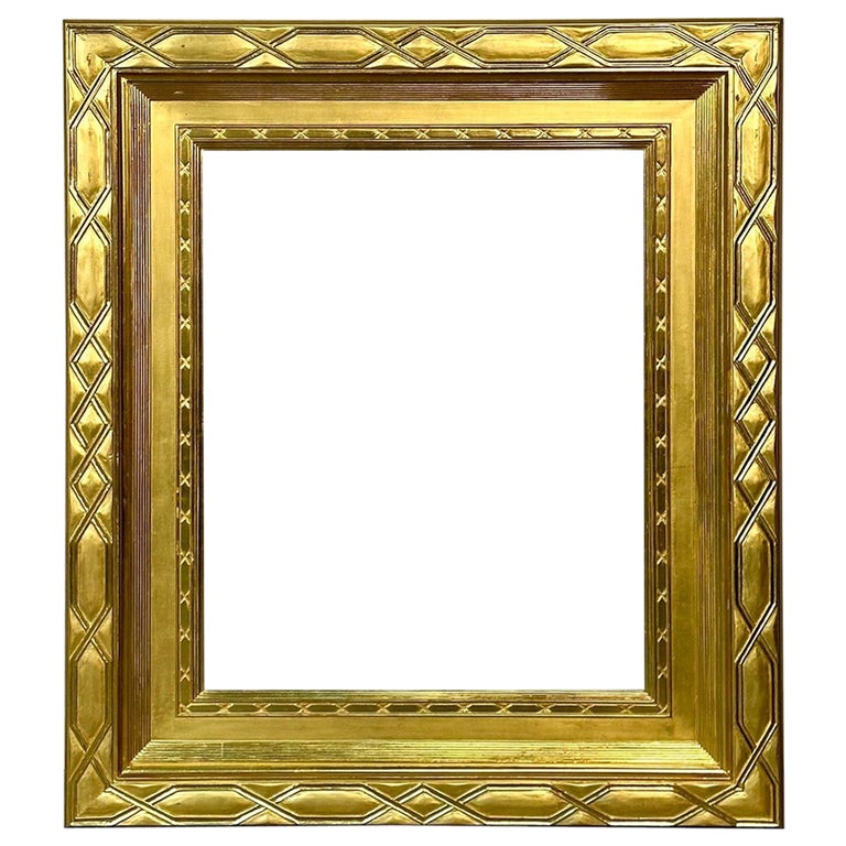 Art Deco Matelassé Red Leather Picture Frame, France 1940s at 1stDibs