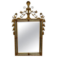 Miroir mural / Console / Miroir de pilier de style Adams, bois doré à motif floral