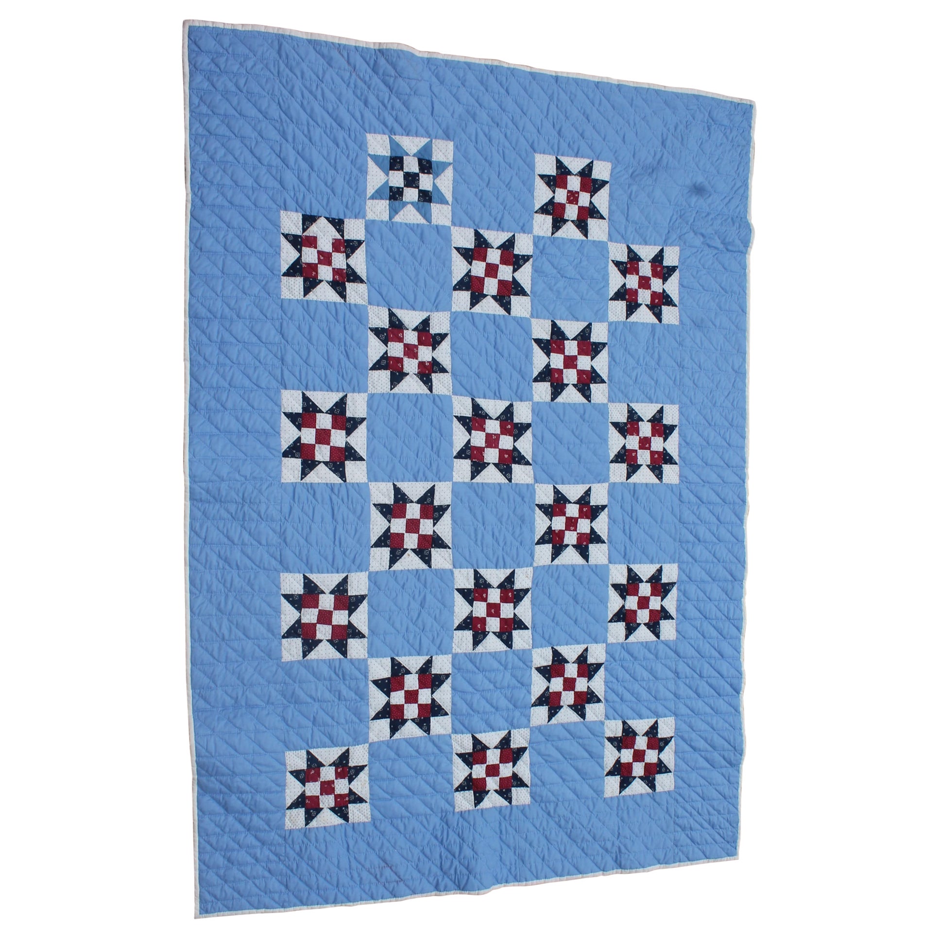 Eight Point Star & Nine Patch Quilt im Angebot