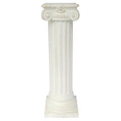 Column Pillar Pedestal White Plaster Stand Grecian Ionic Neoclassical Style