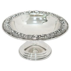Sterling Silver S. Kirk & Son Vintage Floral Repousse Footed Serving Bowl