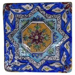 Wall Hanging Vintage Square Embossed Persian Tile