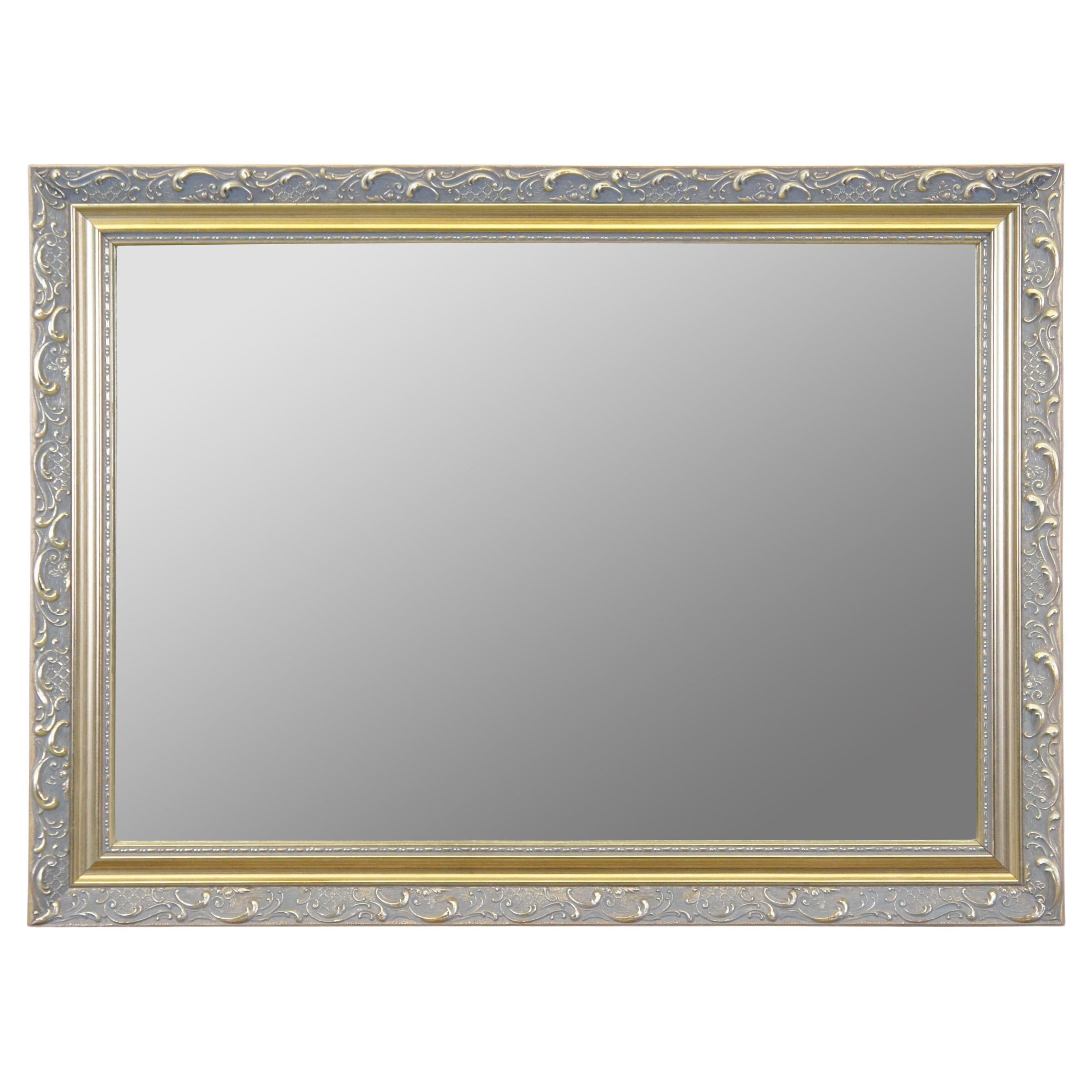 Carolina Mirror Company Rectangular Gold over Mantel Wall Mirror Beveled Glass For Sale