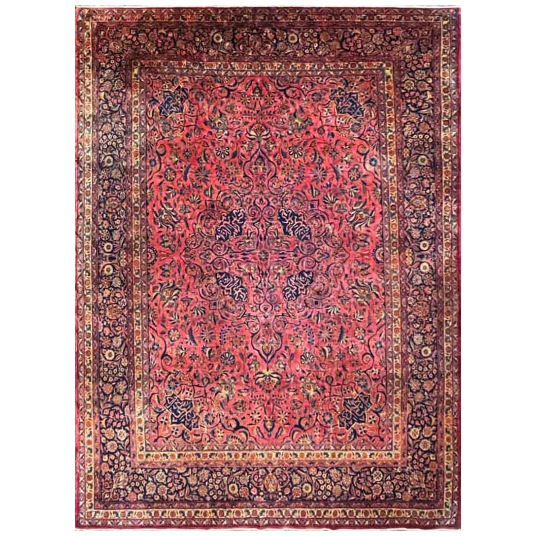 Antique Persian Manchester Kashan, Signed For Sale