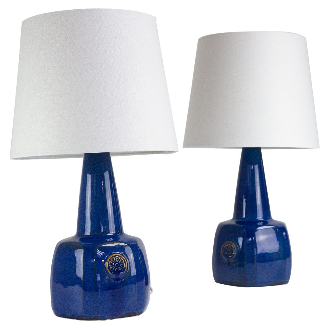 Pair of Danish Modern Ceramic Table Lamps by Einar Johansen for Søholm, 1960s