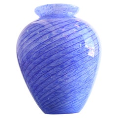 Vase bleu en verre de Murano fait à la main en Italie, années 1960