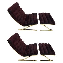 Pair of DIA Lounge Chairs with Ottomans