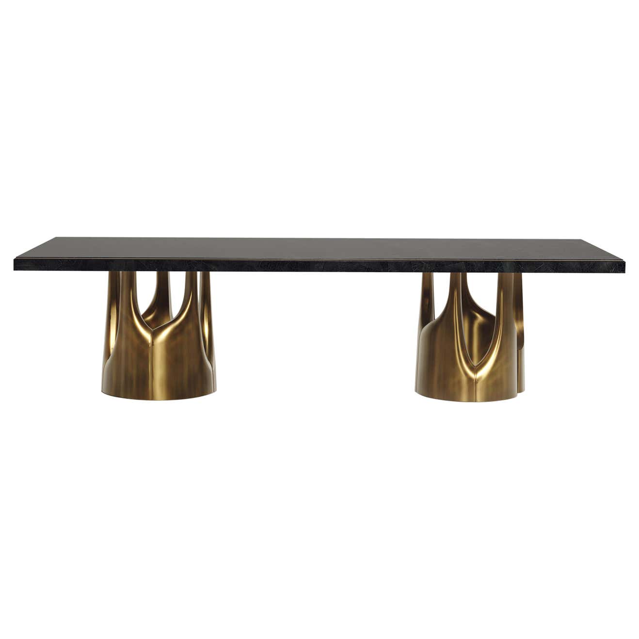 Shell Dining Table with Bronze-Patina Brass Accents by R&Y Augousti For ...
