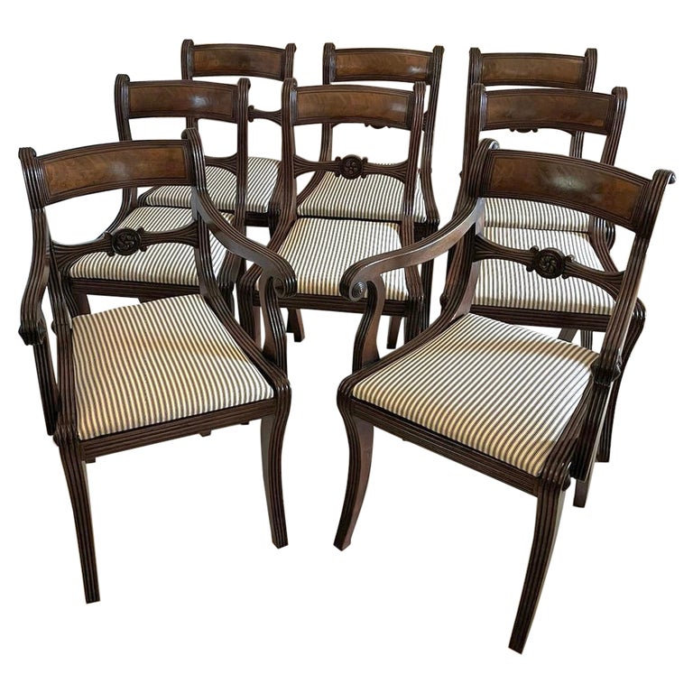 Fine Quality Set of 8 Antique Regency Mahogany Dining Chairs For Sale ...