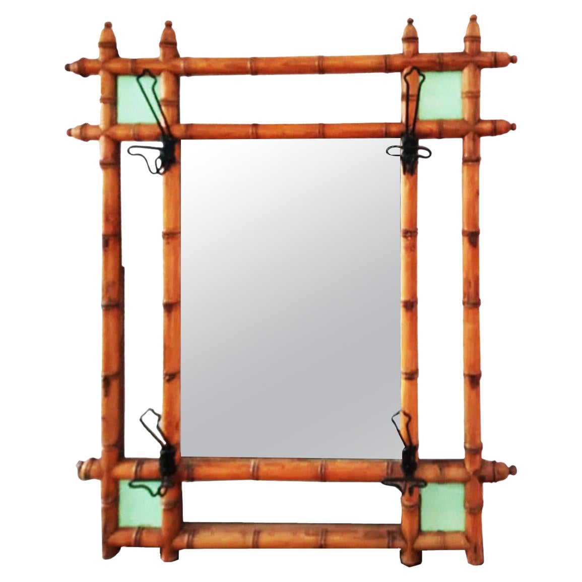Victorian  Wall Mirror and Coat Racks  Faux Bamboo Victorian, England