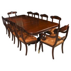 Ancienne table à manger et 10 chaises de style Regency 19ème siècle