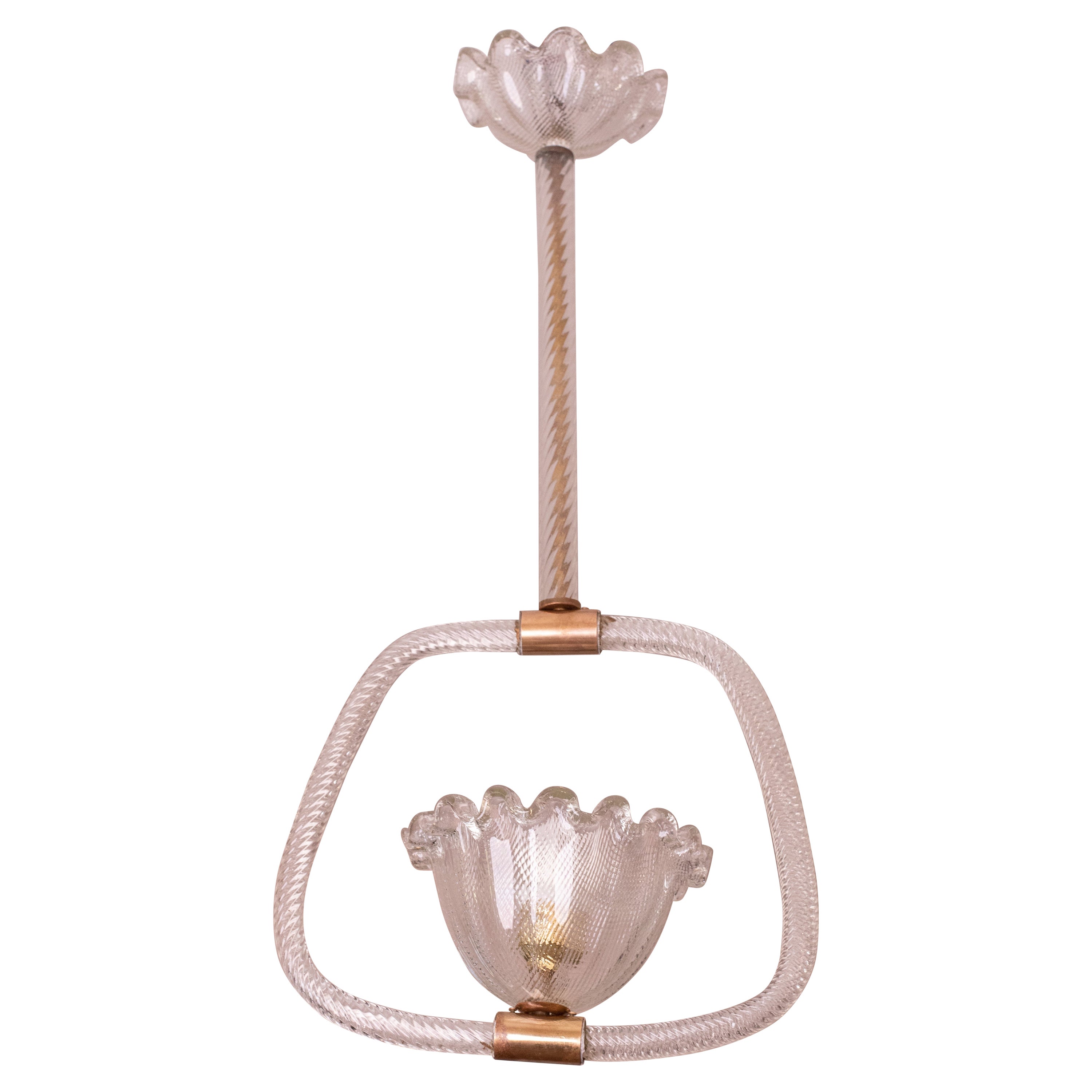 Beautiful Barovier & Toso Pendant Light Chandelier Murano Glass, 1950s For Sale