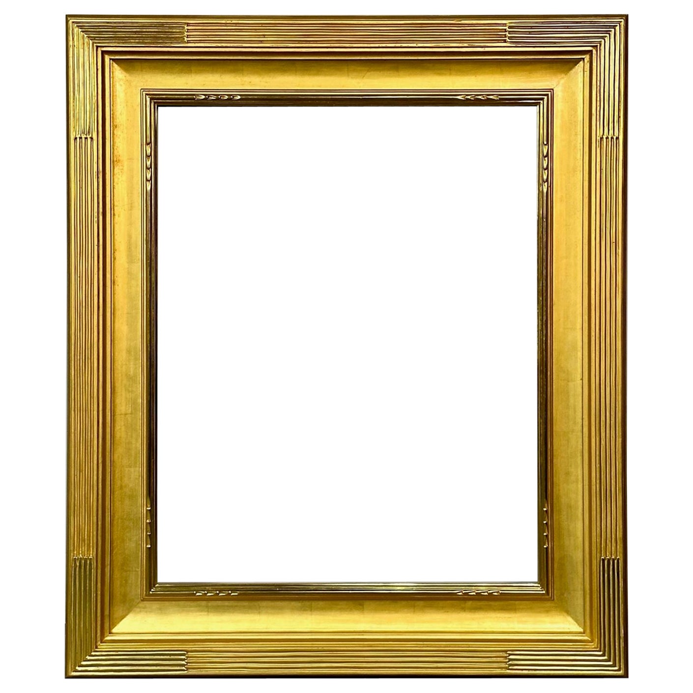 Miroir / cadre de peinture en bois doré sculpté, style Hollywood Regency, sur mesure