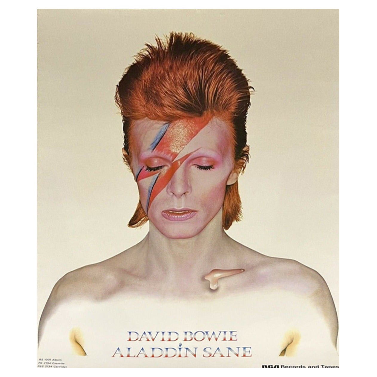 Affiche vintage originale d'Aladin Sane, David Bowie, 1973