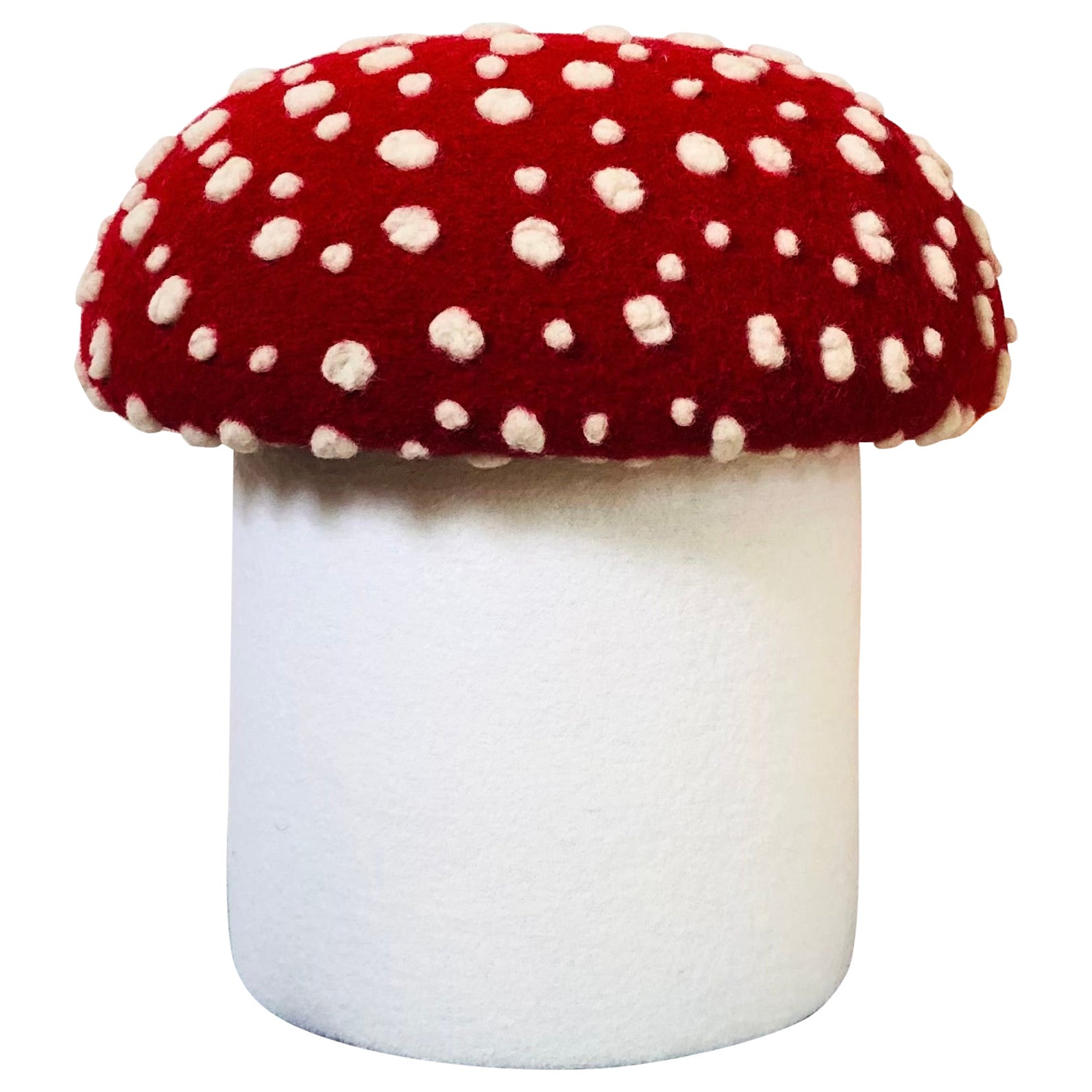 Mushroom Ottoman in Wool Fly Agaric For Sale