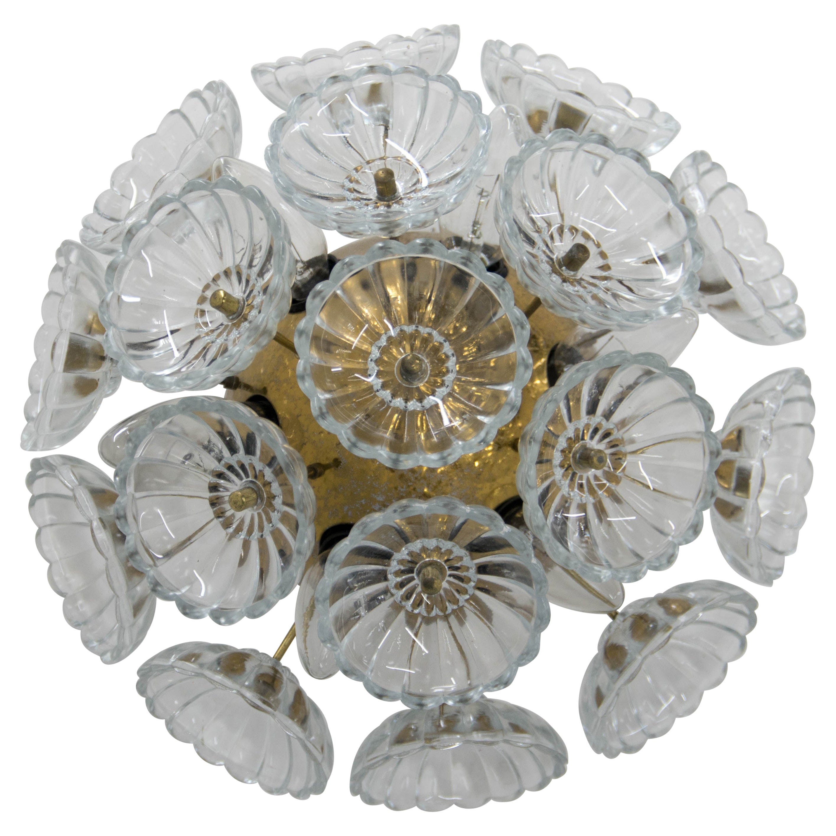 Dandelion Wall Lamp or Flush Mount by VEB, Germany, 1960s 