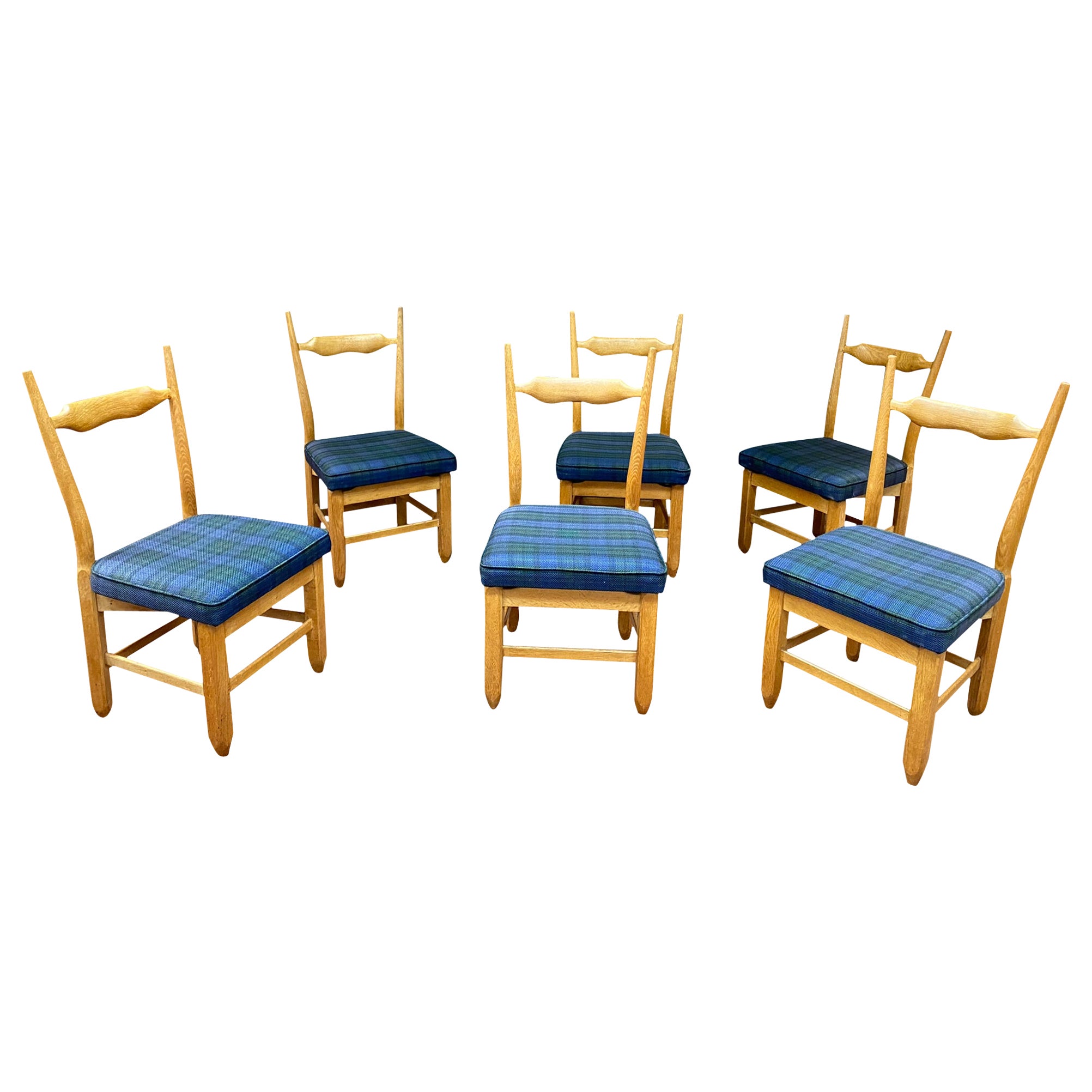 Guillerme and Chambron, Suite of 6 Chairs Model "Marie-Claire", circa 1970 For Sale