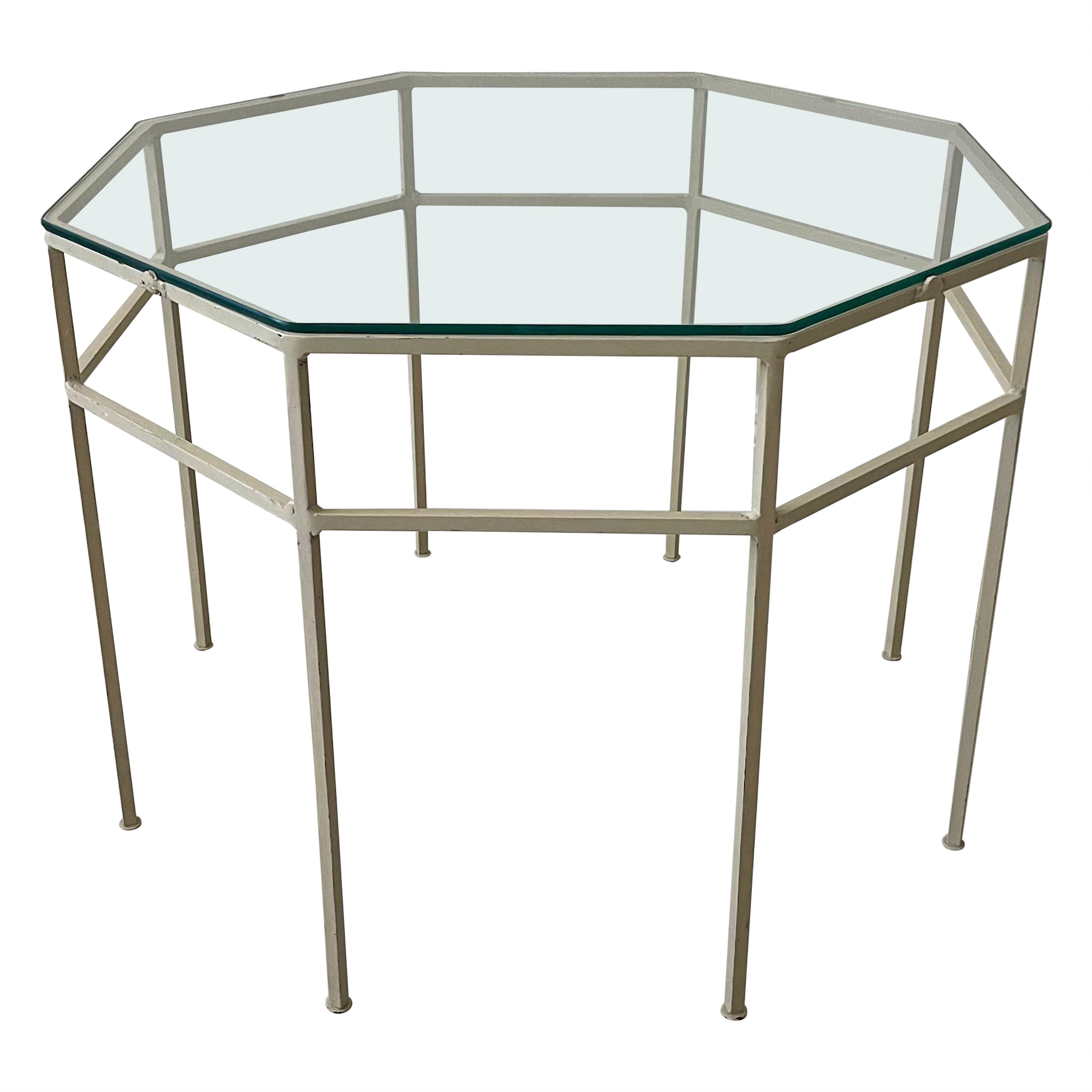Midcentury Metal Octagonal Side Occasional Table
