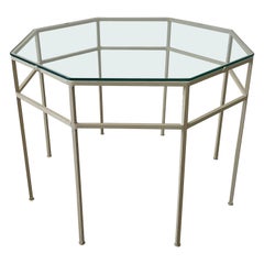 Midcentury Metal Octagonal Side Occasional Table