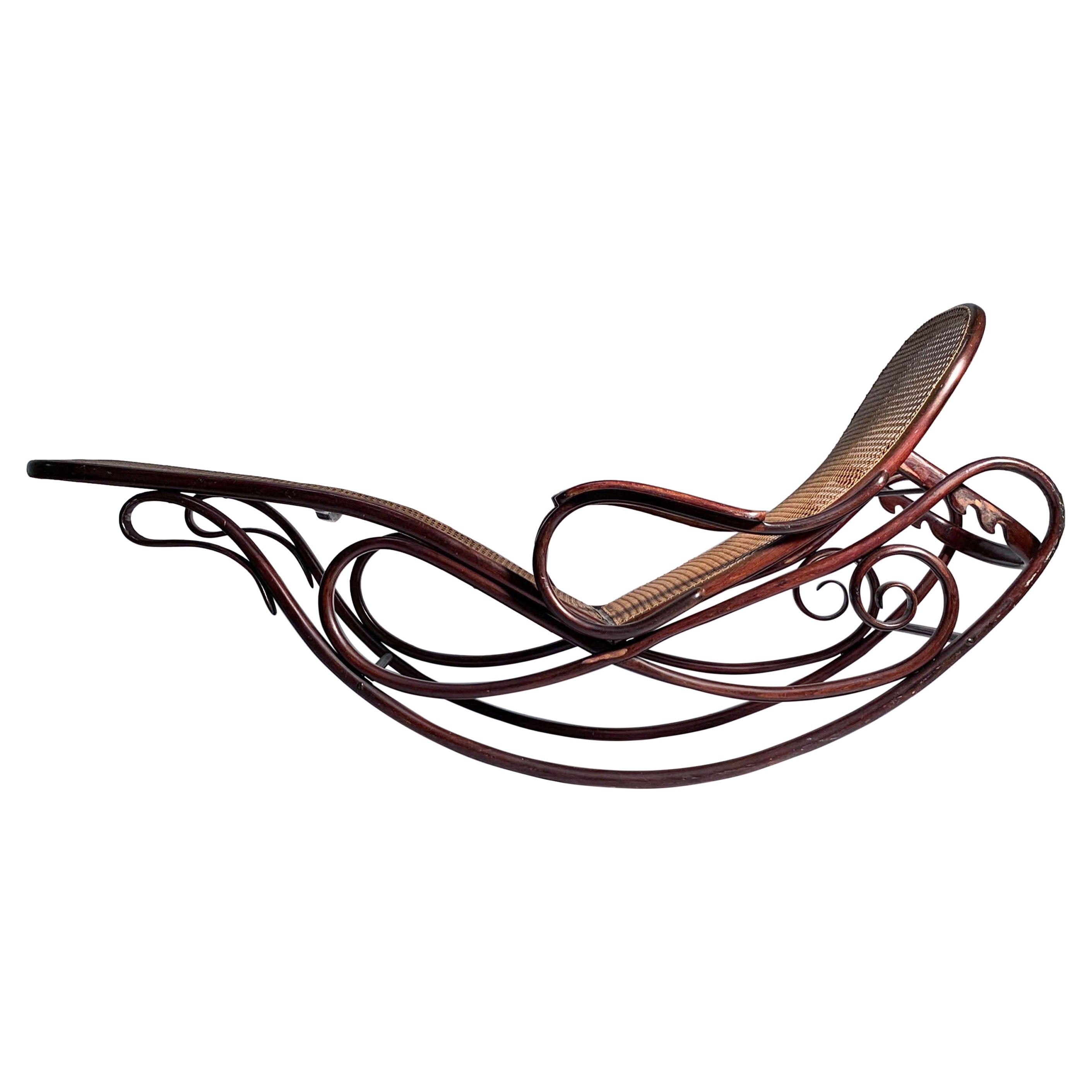 Gebruder Thonet Bentwood Rocking Chaise Lounge Chair