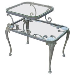 Retro Russell Woodard Iron Patio Step Side Table