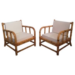 Mid-Century Modern Italian Bamboo Armchairs in the Manner of Vivai Del Sud, 1970s