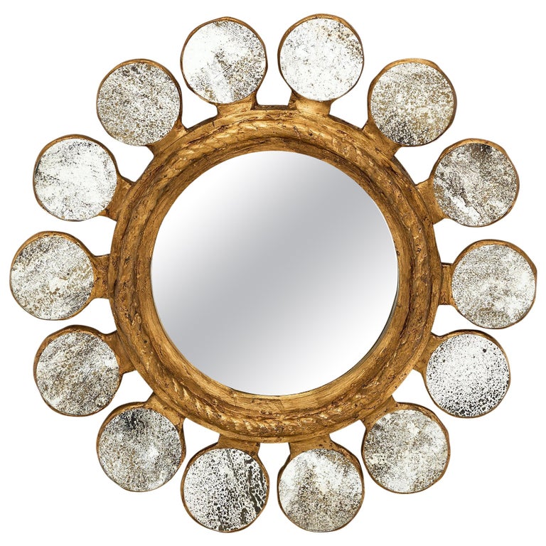 Vintage Spanish Sunburst Mirror For Sale at 1stDibs