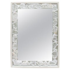 Selenite Mirror with a Silver and Cream Frame by Interi