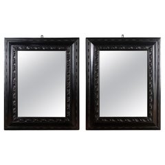 Pair of Italian, 19th Century, Ebonized Mirrors