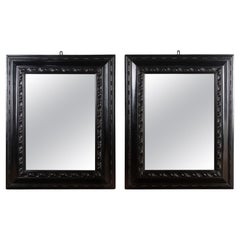 Antique Pair of Italian, 19th Century, Ebonized Mirrors