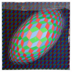 Victor Vasarely, “Torony III”, Op Art Serigraph, Signed and Numbered, 1970s