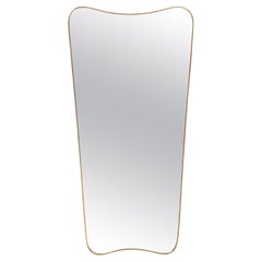 1950s Italian Modernist Grand Scale Shaped Brass Mirror