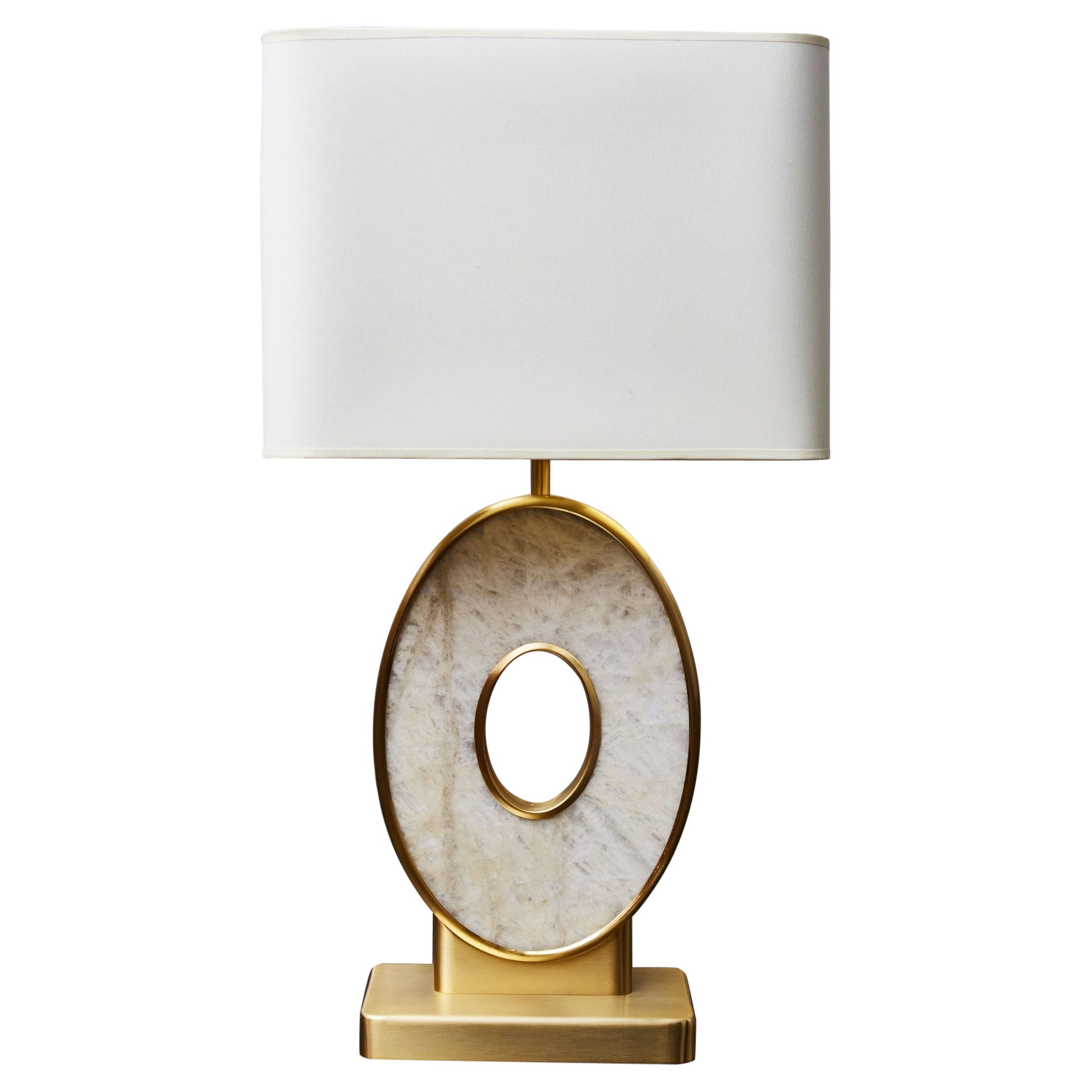 Lampe de table en cristal de roche de Studio Glustin
