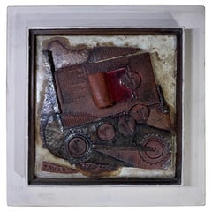 Azulejo de cerámica vintage pintado a mano para colgar en la pared por un artista israelí
