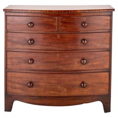 Victorian Bow Front Chest Drawers Mahogany, 1860