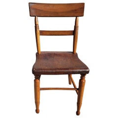 Vintage 19th Century Early American Plank Side Chair