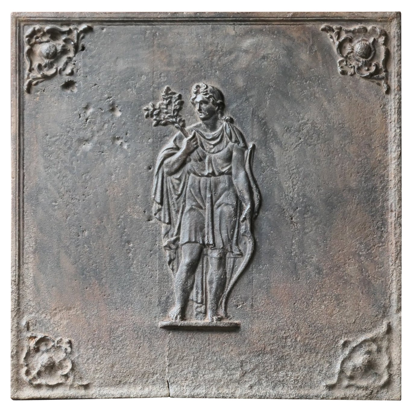 Plaque de cheminée / dosseret 'Diana' ancienne de Napoléon III, 19ème siècle