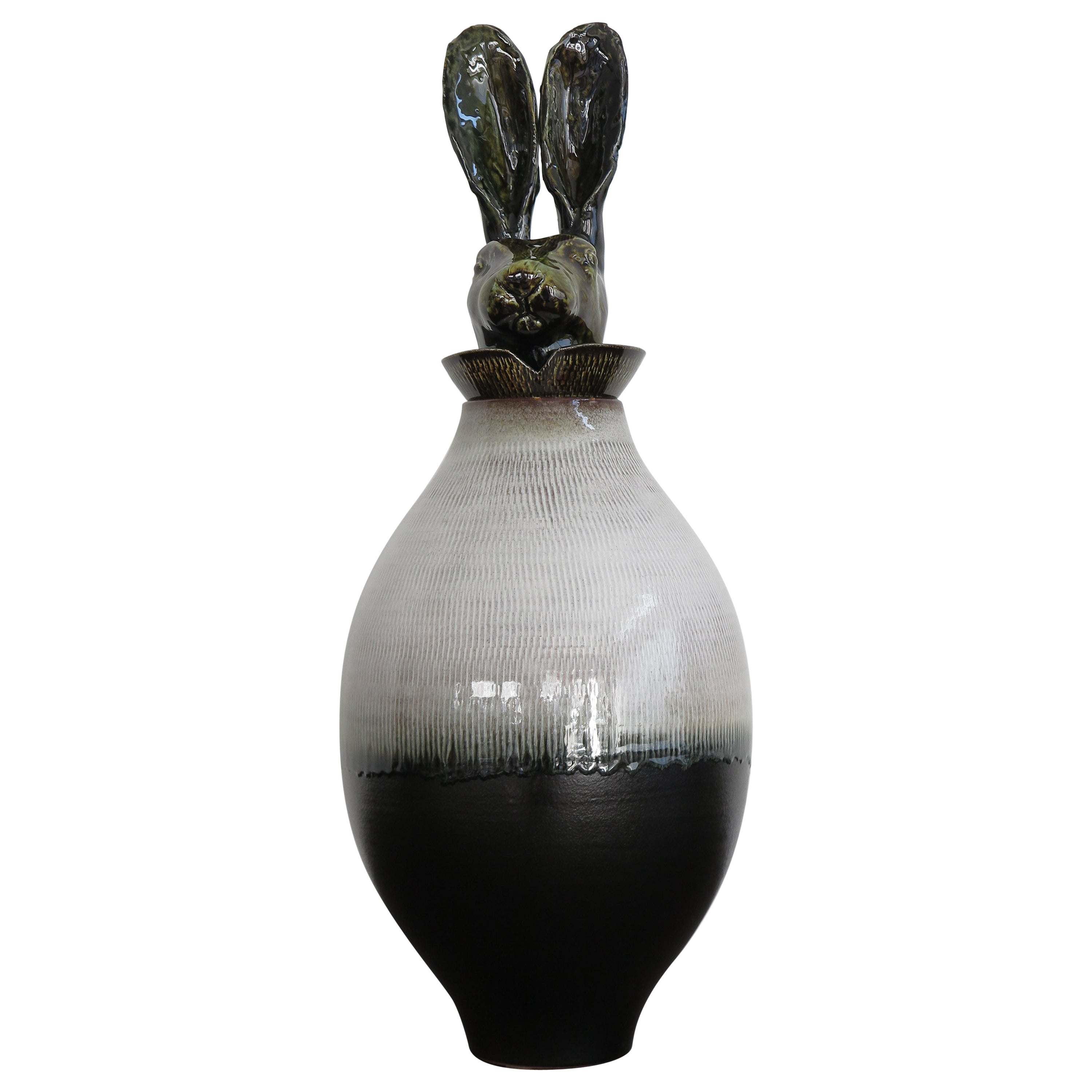 Italienische zeitgenössische Canopo-Vase aus künstlerischer Keramik von Amaaro, 2022