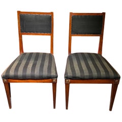 Antique Pair '2' Empire Chairs Around 1900