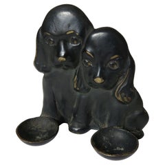 1950 Hagenauer Bronze Salt and Pepper Dispenser Cocker Spaniel Puppies