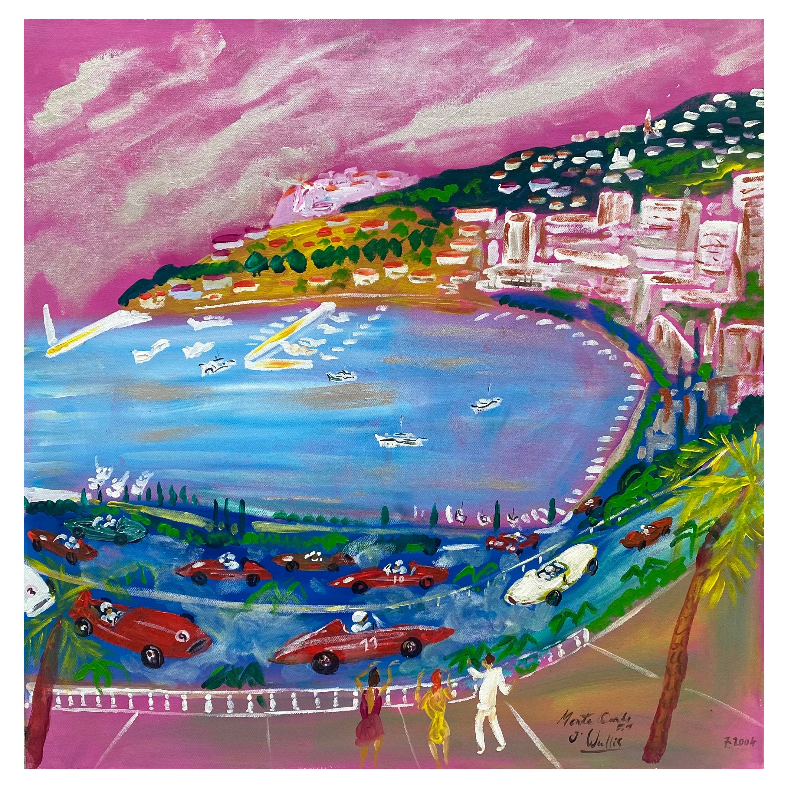 Monte Carlo, Jean Wallis, Jean Wallis 2004 Acrylic on Canvas For Sale