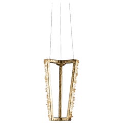 Lampe à suspension en quartz et bronze II d'Aver